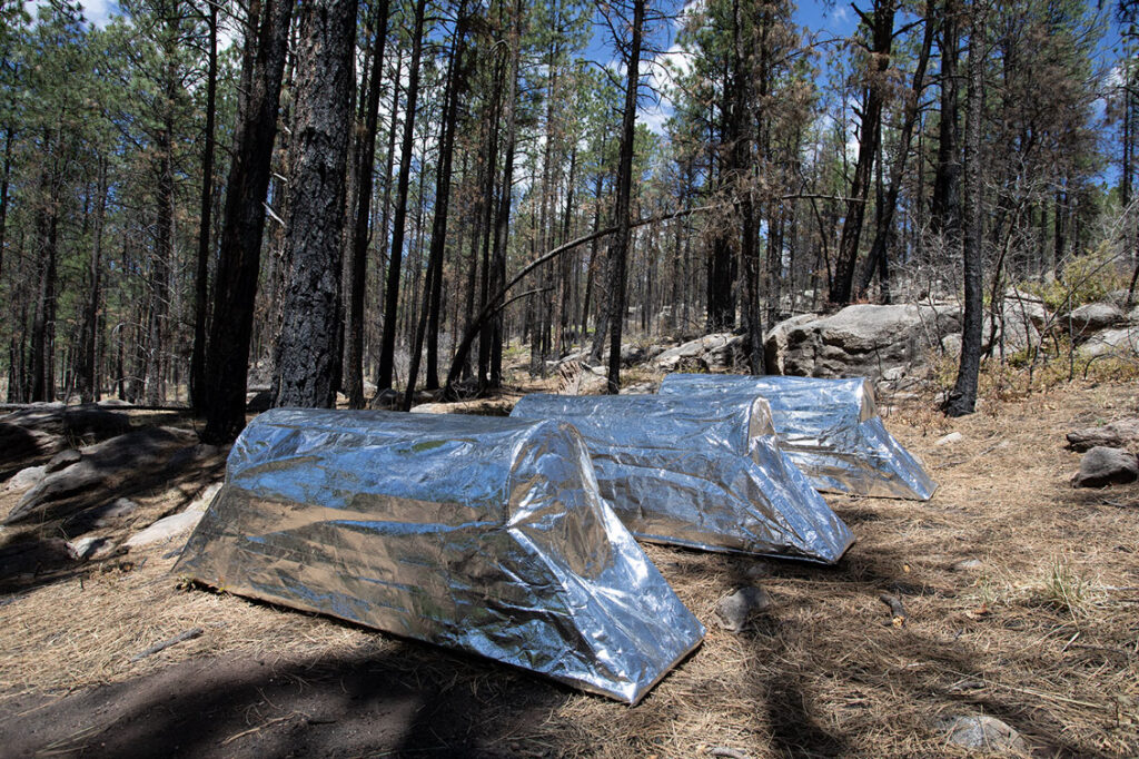 Portable Wildfire Shelters, Katie Kehoe, site-specific installation